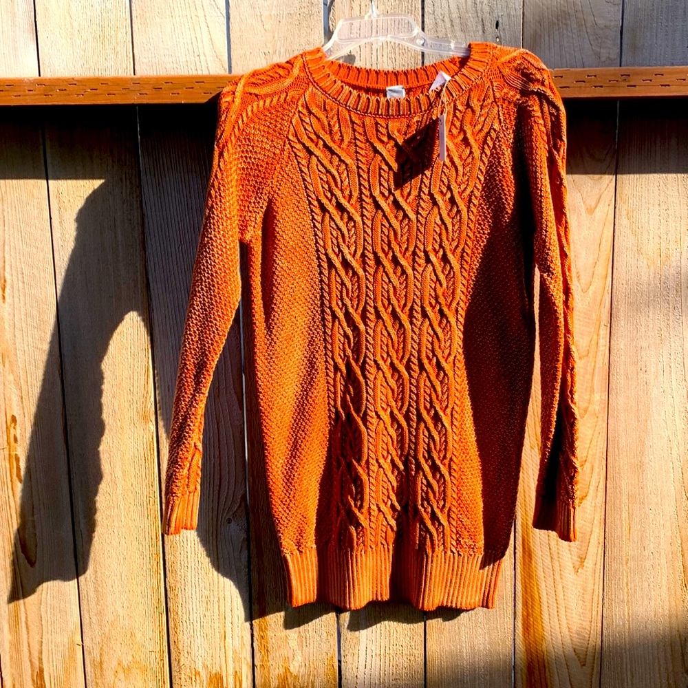 Eleventy long sweater paprika cable NEW